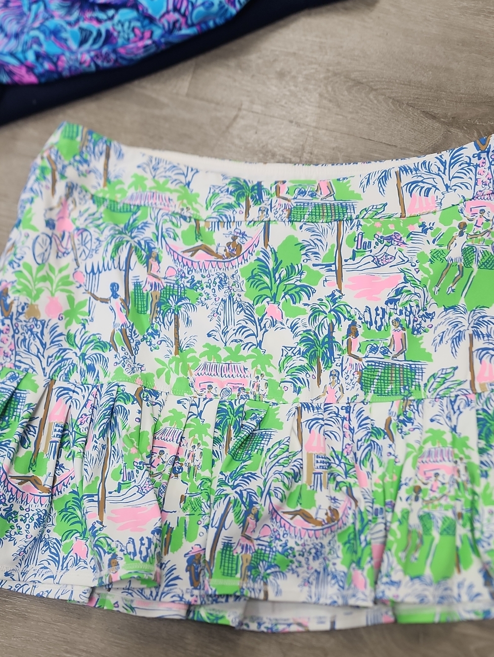 Lilly Pulitzer Tropical Print Skort in White, Green & Pink TENNIS